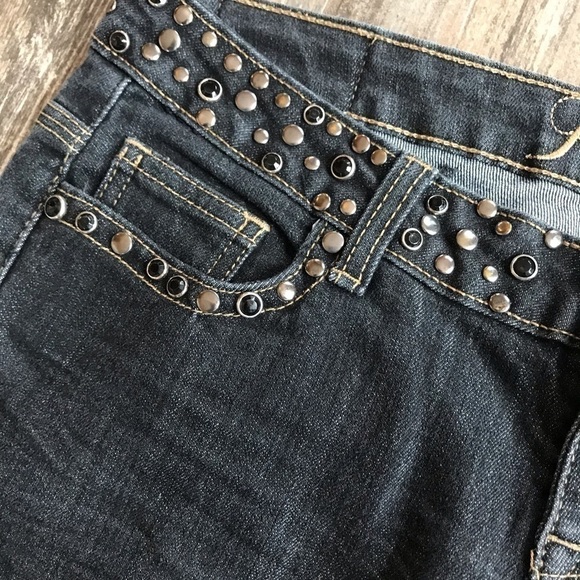 PREMIER bling flap back pocket stretch skinny jeans size 3/4 - Picture 6 of 9